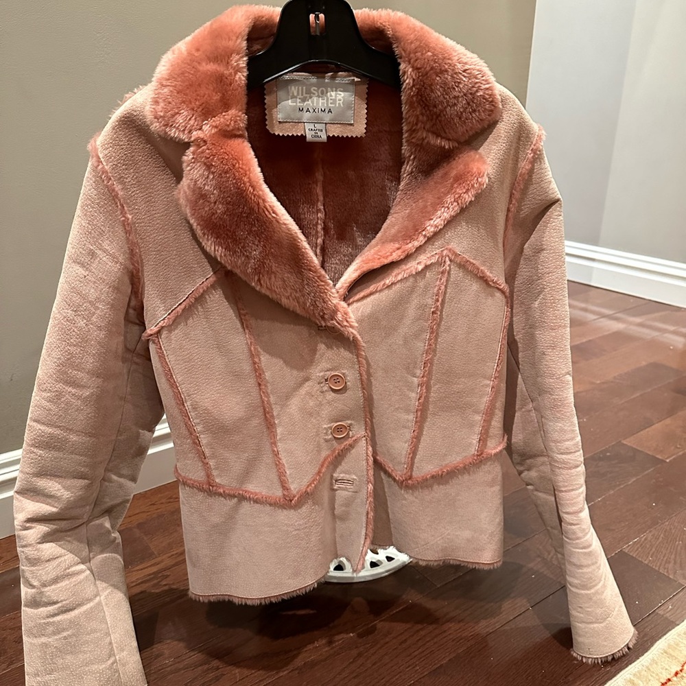 Light pink Shearling Jacket Wilson’s Leather